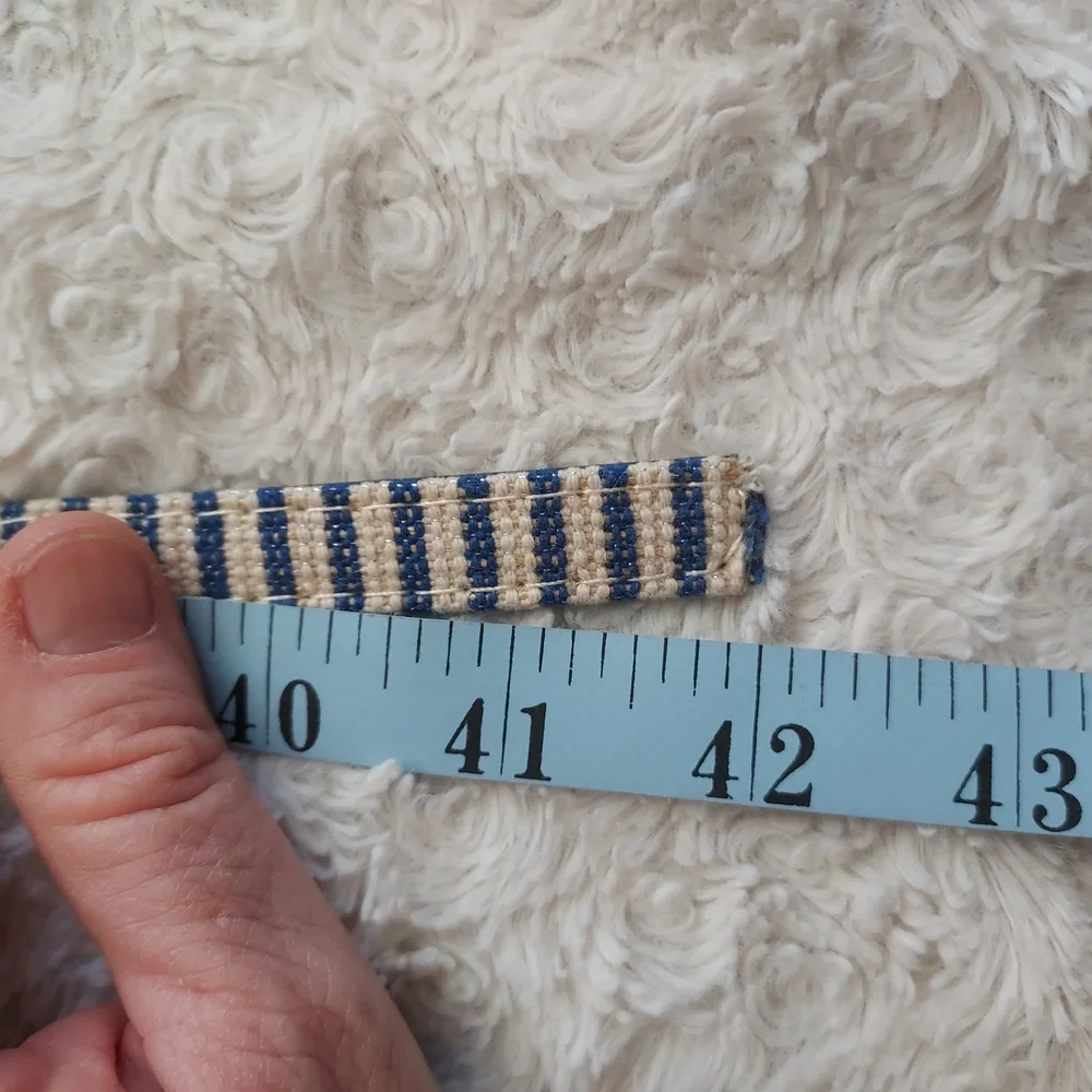 Striped Blue & White Woven Women's Fashion Accent Belt Nautical Preppy Coastal
